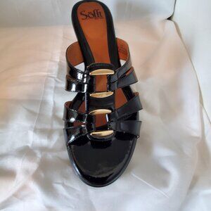 SOFFT  ABBY - Black patent leather strappy sandal  size 9.5 medium